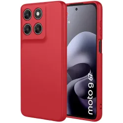 Phonesta Soft Silk Silikon Back Cover Hülle für Motorola Moto G67/G77 - Rot