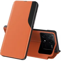 Phonesta Smart Side View Book Klapphülle für Xiaomi Poco F6 Pro - Orange