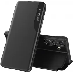 Phonesta Smart Side View Book Klapphülle für Samsung Galaxy S24 FE - Schwarz