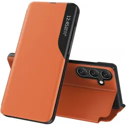 Phonesta Smart Side View Book Klapphülle für Samsung Galaxy S25 Plus/S24 Plus - Orange