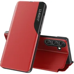 Phonesta Smart Side View Book Klapphülle für Samsung Galaxy S25/S24 - Rot