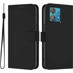 Phonesta Soft Skin Book Wallet Klapphülle für Motorola Edge 40 Neo - Schwarz
