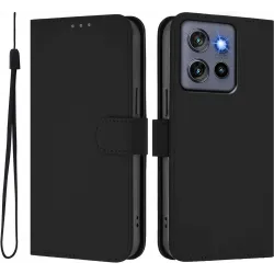 Phonesta Soft Skin Book Wallet Klapphülle für Motorola Edge 60 Neo/Edge 50 Neo / ThinkPhone 25 - Schwarz