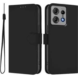 Phonesta Soft Skin Book Wallet Klapphülle für Motorola Edge 50 Pro - Schwarz