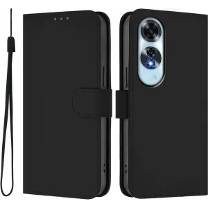 Phonesta Soft Skin Book Wallet Klapphülle für Oppo A60 4G - Schwarz