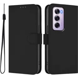 Phonesta Soft Skin Book Wallet Klapphülle für Oppo Reno12 Pro - Schwarz