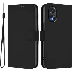 Phonesta Soft Skin Book Wallet Klapphülle für Oppo A18/A38 - Schwarz