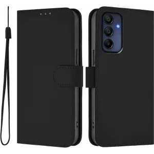 Phonesta Soft Skin Book Wallet Klapphülle für Samsung Galaxy A16 - Schwarz