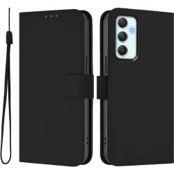 Phonesta Soft Skin Book Wallet Klapphülle für Samsung Galaxy A35 - Schwarz