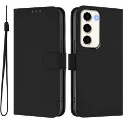 Phonesta Soft Skin Book Wallet Klapphülle für Samsung Galaxy S23 - Schwarz