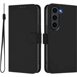 Phonesta Soft Skin Book Wallet Klapphülle für Samsung Galaxy S23 Plus - Schwarz