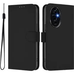 Phonesta Soft Skin Book Wallet Klapphülle für HONOR 200 Pro - Schwarz