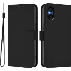 Phonesta Soft Skin Book Wallet Klapphülle für Sony Xperia 5 VI - Schwarz