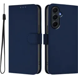Phonesta Soft Skin Book Wallet Klapphülle für Samsung Galaxy A55 - Dunkelblau