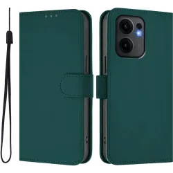 Phonesta Soft Skin Book Wallet Klapphülle für Oppo Reno13 F 4G/5G / Reno13 FS 5G - Dunkelgrün