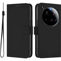 Phonesta Soft Skin Book Wallet Klapphülle für Xiaomi 15 Ultra - Schwarz