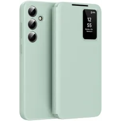 Phonesta Smart Window Book Wallet Klapphülle für Samsung Galaxy S25 - Hellgrün