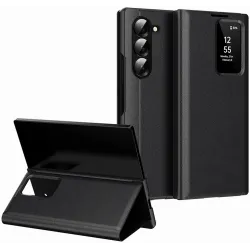 Phonesta Smart Window Book Wallet Klapphülle für Samsung Galaxy Z Fold 6 - Schwarz