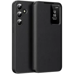 Phonesta Smart Window Book Wallet Klapphülle für Samsung Galaxy A55 - Schwarz