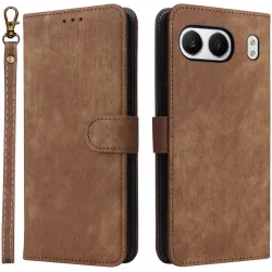 Phonesta Vintage Skin Book Wallet Klapphülle für OnePlus Nord 4 - Braun