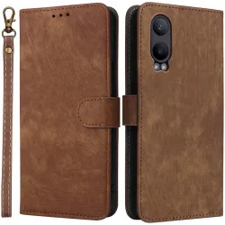 Phonesta Vintage Skin Book Wallet Klapphülle für OnePlus Nord CE 4 Lite - Braun