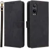 Phonesta Vintage Skin Book Wallet Klapphülle für OnePlus Nord CE 4 Lite - Schwarz