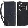 Phonesta Vintage Skin Book Wallet Klapphülle für Nothing Phone (2a) / (2a) Plus - Schwarz