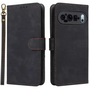 Phonesta Vintage Skin Book Wallet Klapphülle für Google Pixel 9 Pro XL - Schwarz