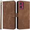 Phonesta Vintage Skin Book Wallet Klapphülle für Motorola Edge 50 Fusion - Braun