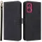 Phonesta Vintage Skin Book Wallet Klapphülle für Motorola Edge 50 Fusion - Schwarz