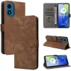 Phonesta Vintage Skin Book Wallet Klapphülle für Motorola Moto G04 / G04s / G24 / G24 Power / E14 - Braun 7