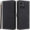 Phonesta Vintage Skin Book Wallet Klapphülle für Motorola Moto G75 - Schwarz