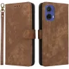 Phonesta Vintage Skin Book Wallet Klapphülle für Motorola Moto G85 - Braun