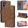 Phonesta Vintage Skin Book Wallet Klapphülle für Motorola Moto G85 - Braun 6