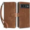Phonesta Vintage Skin Book Wallet Klapphülle für Google Pixel 8 - Braun