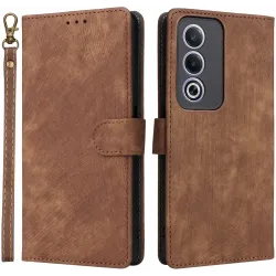Phonesta Vintage Skin Book Wallet Klapphülle für Oppo A80 - Braun