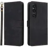Phonesta Vintage Skin Book Wallet Klapphülle für Sony Xperia 1 VI - Schwarz