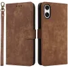 Phonesta Vintage Skin Book Wallet Klapphülle für Sony Xperia 10 VI - Braun