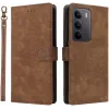 Phonesta Vintage Skin Book Wallet Klapphülle für Realme 14x / C75 - Braun