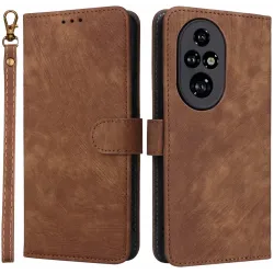 Phonesta Vintage Skin Book Wallet Klapphülle für HONOR 200 Pro - Braun