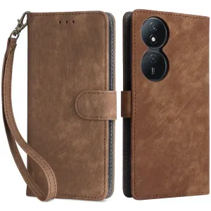 Phonesta Vintage Skin Book Wallet Klapphülle für HONOR 90 Smart/X7b - Braun