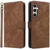 Phonesta Vintage Skin Book Wallet Klapphülle für Samsung Galaxy S24 FE - Braun 0