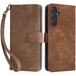 Phonesta Vintage Skin Book Wallet Klapphülle für Samsung Galaxy A55 - Braun