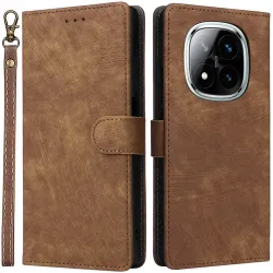 Phonesta Vintage Skin Book Wallet Klapphülle für Xiaomi Redmi Note 14 Pro 5G/14 Pro Plus / Xiaomi Poco X7 - Braun