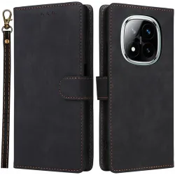 Phonesta Vintage Skin Book Wallet Klapphülle für Xiaomi Redmi Note 14 Pro 5G/14 Pro Plus / Xiaomi Poco X7 - Schwarz