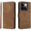 Phonesta Vintage Skin Book Wallet Klapphülle für Xiaomi 14T - Braun 0