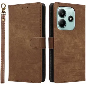 Phonesta Vintage Skin Book Wallet Klapphülle für Xiaomi Redmi Note 14 5G - Braun
