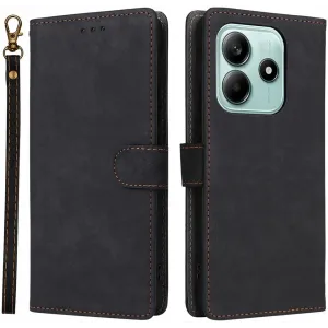 Phonesta Vintage Skin Book Wallet Klapphülle für Xiaomi Redmi Note 14 5G - Schwarz