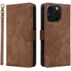 Phonesta Vintage Skin Book Wallet Klapphülle für Apple iPhone 16 Pro Max - Braun 0