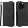 Phonesta Vintage Skin Book Wallet Klapphülle für Apple iPhone 16 Pro Max - Schwarz 0